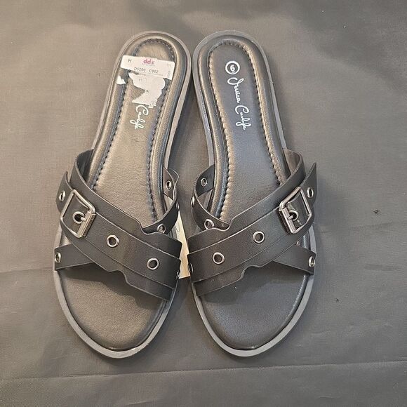 BRAND NEW JESSICA CARLYLE WOMENS STRAPPY DOME-STUD EMBELLISHED SANDAL - Picture 2 of 14